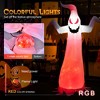 Costway 8 FT Halloween Inflatable White Ghost with Rotatable Flame LED Lights - 3 of 4