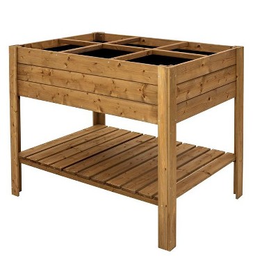 Tierra Garden Rectangular Raised Bed with Shelf