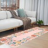 2x6 Pink Runner Rug, Machine Washable Non-Slip Low-Pile Hallway Carpet, Stain-Resistant Fade-Resistant Easy-Clean for Entryway, Bath - 2 of 4