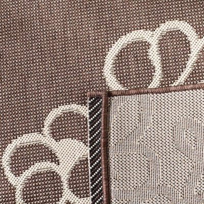 Off-White Synthetic Rectangular Easy Care Outdoor Rug
