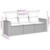 vidaXL Patio Sofa Set with Cushions - 3 Piece Outdoor Furniture, Black PE Rattan with Blue Cushions - 3 of 4