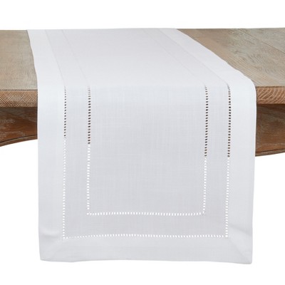 Saro Lifestyle Table Runner With Double Hemstitch Design, 16