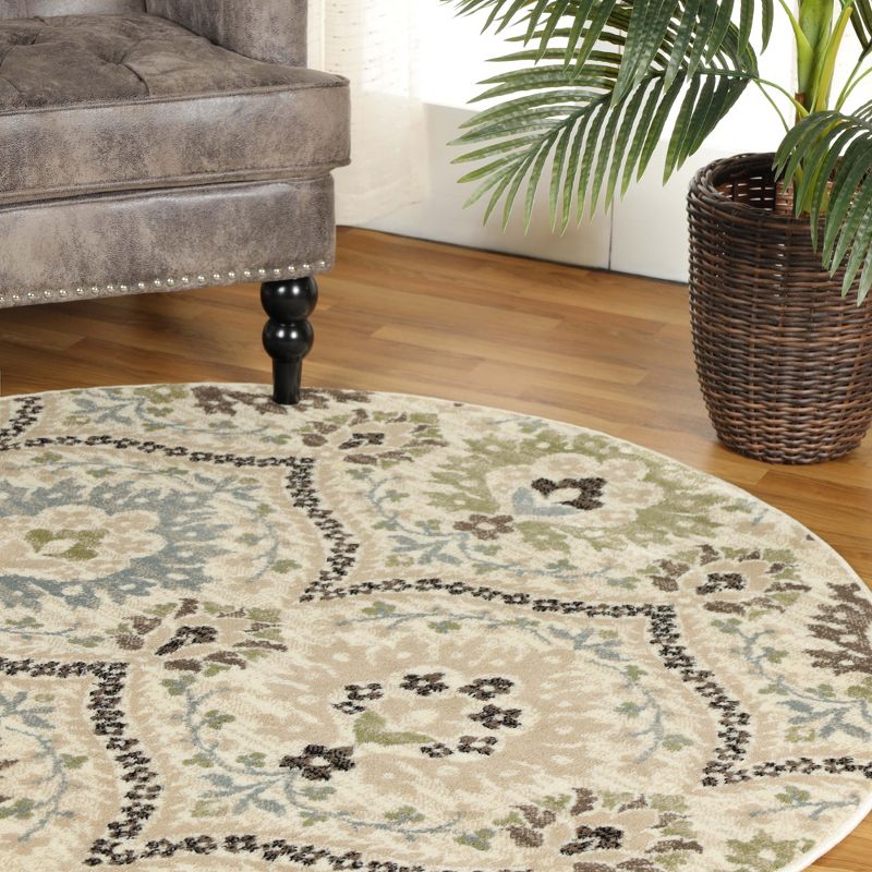 Distressed Abstract Damask Indoor Area Rug or Runner by Blue Nile Mills, 6 of 8