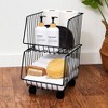 The Lakeside Collection Set of 2 Stackable Storage with Wheels - 4 of 4