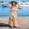 Women's Off-Shoulder Ruffle Smoked Waist Printed Maxi Dress - Cupshe - 2 of 4
