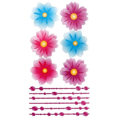 Slickblue Decorative Flowers Wall Sticker – Waterproof Vinyl Decal for Smooth Surfaces, Easy to Apply (13x23.5")