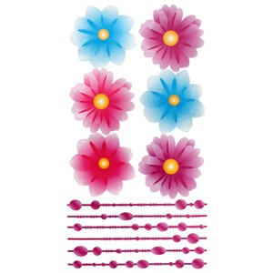 Slickblue Decorative Flowers Wall Sticker – Waterproof Vinyl Decal for Smooth Surfaces, Easy to Apply (13x23.5") - 1 of 3
