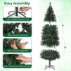 Clearance! 6FT Slim Pre-Lit Pencil Christmas Tree, 250 Color-Changing LEDs, 8 Modes, Hinged Branches, Metal Base - 3 of 4