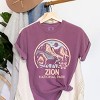 Zion National Park Two-Toned Circle - Women's Garment Dyed Graphic T-Shirt - 2 of 4