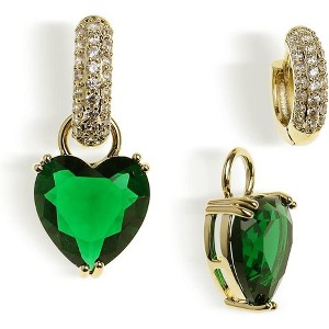 Small Heart Gold Hoop Earrings: Sparkly Huggie Circle Design for Daily & Christmas Gift - 1 of 4