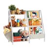 Infurnic Decorative Bookshelf for Kids Rooms, 3 Tier Sling Bookcase Toy Organizer Toddler Nursery Book Shelves, White, 32.7"x 11.8" x 28.9" - 4 of 4