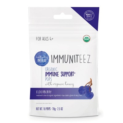 Lolleez Immuniteez Organic Immune Support Pops for Kids - Elderberry - 10ct