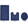 Edge Bath Rug 100% Premium Cotton Ultra-Soft Water Absorbent Tufted Solid Reversible 3 Piece Bathroom Rug Set for Machine Washable Bathmat - 2 of 4