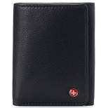 Alpine Swiss Mens Leon Trifold Wallet RFID Safe Genuine Leather Comes in a Gift Box
