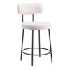 HomeRoots Set of Two 25" Ivory and Black Shearling and Steel Low Back Counter Height Bar Chairs - 4 of 4