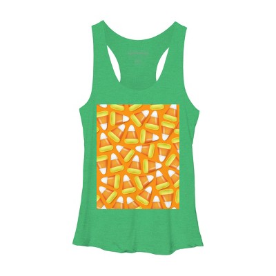 Women's Design By Humans Halloween Candy Corn By NewburyBoutique Racerback Tank Top