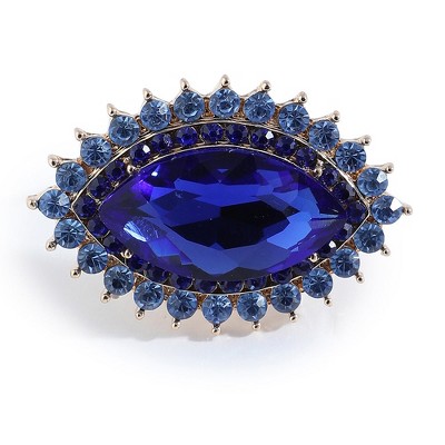 SOHI Women's Silver Marquise Statement Ring