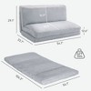 Bean Bag Floor Sofa Bed Plush Wide Folding Floor Mattress, Foam Filling Wall Couch Sleeper - 3 of 4
