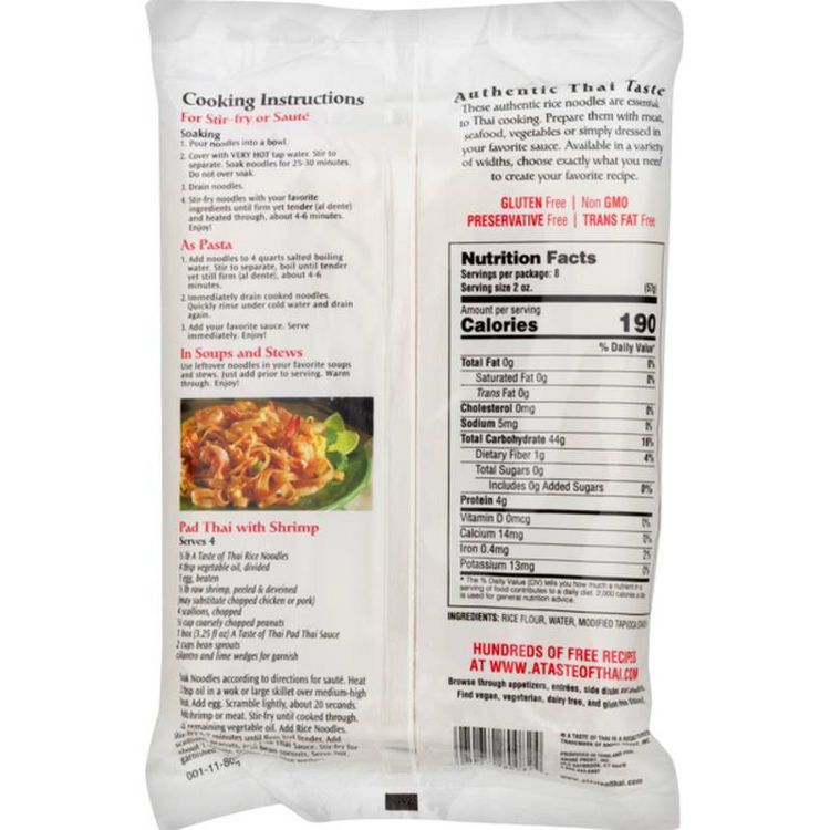 A Taste of Thai Gluten Free Straight Cut Rice Noodles - 16oz, 3 of 4
