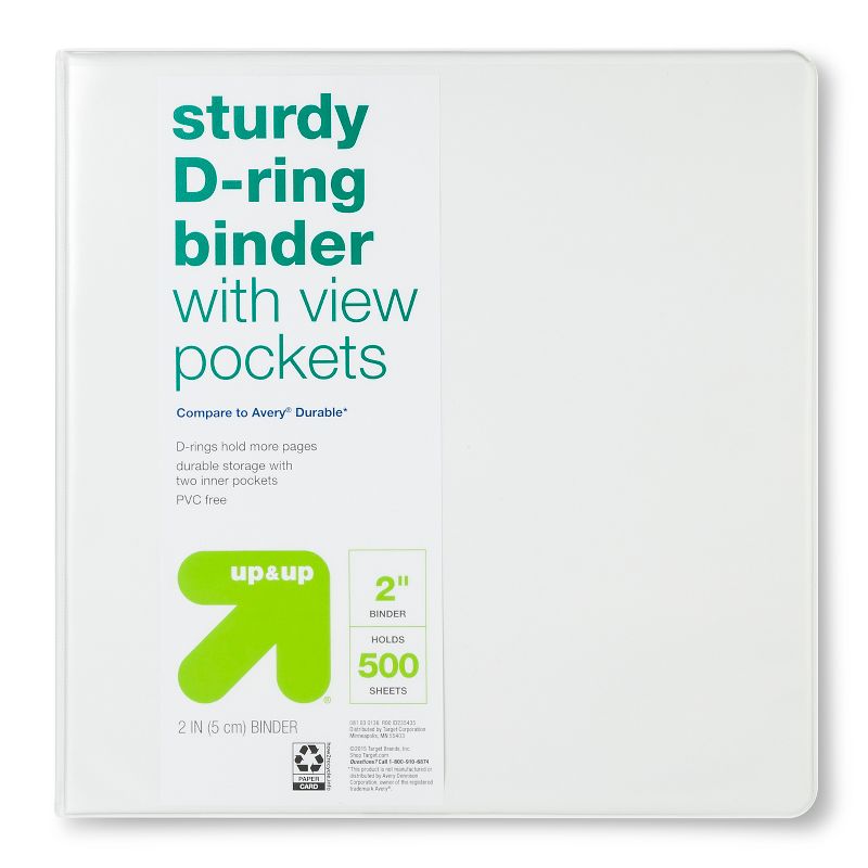 2" 3 Ring Binder Clear View - up & up™, 1 of 3