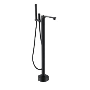 CASAINC Single-Handle Freestanding Floor Mount Tub Filler Faucet with Handheld Shower in Brushed Gold - 1 of 1