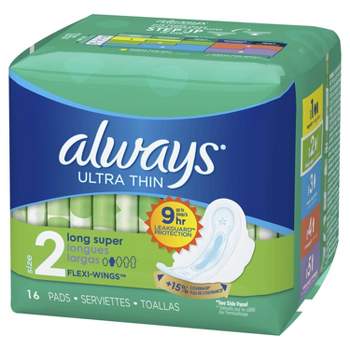 Always Ultra Thin Overnight Pads With Wings Unscented - Size 4 - 26ct :  Target