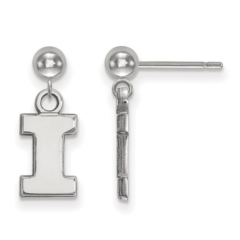 Black Bow Jewelry Sterling Silver Illinois Fighting Illini NCAA Dangle Earring - image 1 of 3