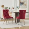 ORRD Light Blue Velvet Dining Chair, Tufted Upholstery, Solid Wood & Chrome Stainless Steel Legs, Set - 3 of 4