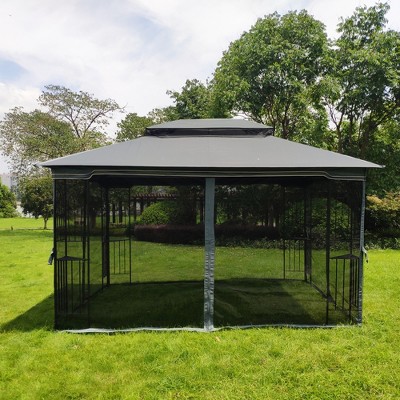 Sevobal Patio Umbrellas Outdoor Patio Gazebo Canopy Tent With Ventilated Double Roof For Lawn, Garden, Backyard And Deck, Gray, 165"*120"*108"