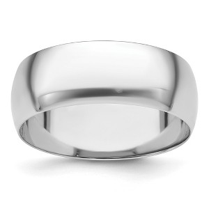 Black Bow Jewelry 3mm to 8mm Platinum Light Weight Half Round Standard Fit Band - 1 of 4
