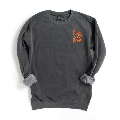 Simply Sage Market Women's  Garment Dyed Graphic Sweatshirt Embroidered Hey Boo Mini