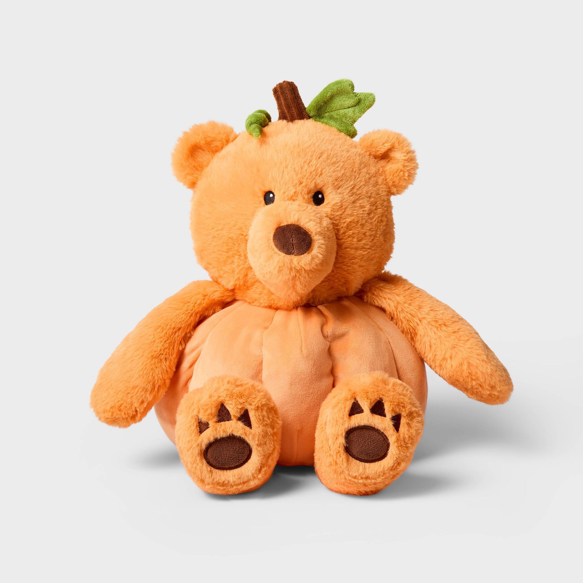 13" Pumpkin Bear Stuffed Animal Orange - Gigglescape™