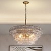 36" 6-Lights Luxury Large Tiered Round Smoke Glass Gold Chandelier - 4 of 4