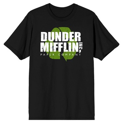 The Office Dunder Mifflin Logo Women's Black Short Sleeve Crew