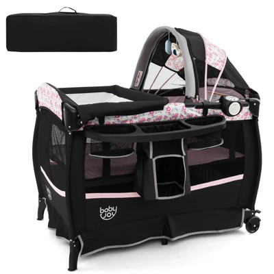 Infans 4 in 1 Portable Pack & Play Foldable Baby Bassinet w/Mattress Carrying Bag