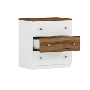 Bella Depot 3-Drawer Wooden Nightstand with Colorblock Design - 1 of 4