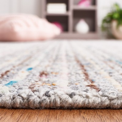 Handmade Tufted Red Abstract Wool Rectangular Rug