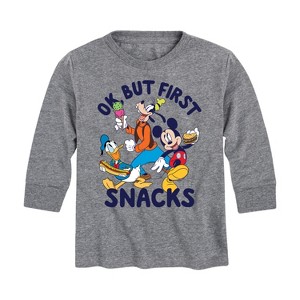 Boys' - Disney - Ok, But First Snacks Long Sleeve Graphic T-Shirt - 1 of 4