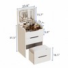 NicBex Makeup Vanity Desk with Plip Top Mirror,Wood Makeup Table with Glass Desktop,3 Drawers and Cushioned Tool for Bedroom - 3 of 4