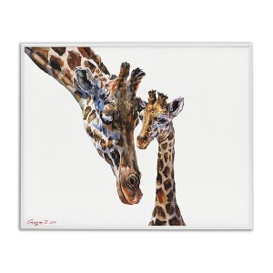 Stupell Industries Baby Giraffe Animal Watercolor Black Framed Giclee Art - 1 of 4