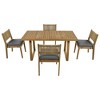Nestfair 5pc Acacia Wood Patio Outdoor Dining Set with Cushion Gray - 3 of 4