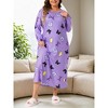 Women's Plus Size Crew Neck Long Sleeve Casual Maxi Nightgown - Agnes Orinda - 2 of 4