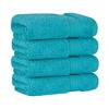 American Soft Linen 100% Cotton Turkish Premium Quality 4 Piece Washcloth Set, 13x13 inches Washcloth Hand Face Towels for Bathroom and Kitchen Washrags - 3 of 4