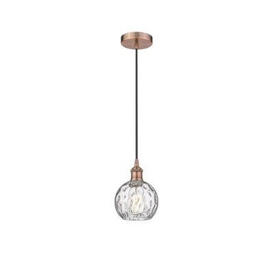 Athens Water Glass - 1 Light Mini Pendant In Industrial Style-8.75 Inches Tall and 6 Inches Wide