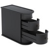 Resenkos Wood End Table, Narrow Side Table Nightstand with 2 Drawers Black - 4 of 4