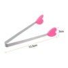 Unique Bargains Stainless Steel Silicone Tips Heart Shape Food Tongs - 2 of 4