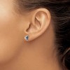 Black Bow Jewelry Blue & White Diamond 10mm Double Heart Sterling Silver Post Earrings - 3 of 4