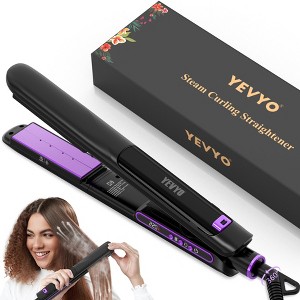 YEVYO Steam Hair Straightener and Curler, for All Hair Types On Hair Care - Black - 1 of 4