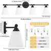 POWLIG 33.86-in 4-Light Matte Black Bathroom Vanity Light Fixture with Opal Frosted Glass Shade - 3 of 4