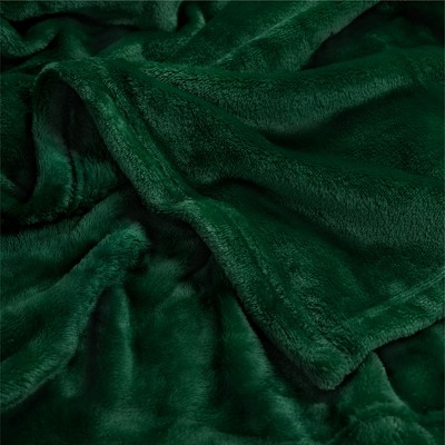 Emerald Green Fleece Throw Blanket for Sofa and Bed